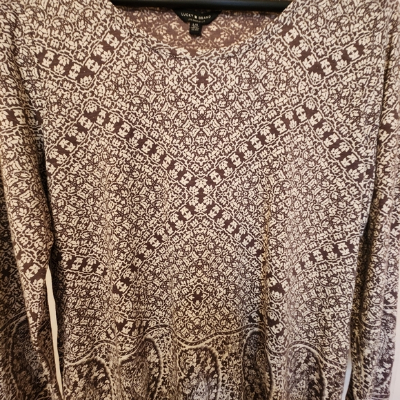 NWT Lucky Brand 3/4 Sleeve Lightweight Blouse, Size L - Picture 3 of 8